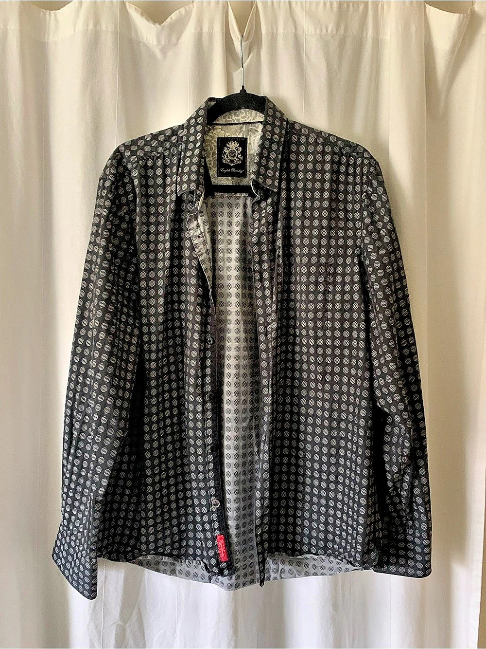 English Laundry Men's Patterned Button Down Shirt